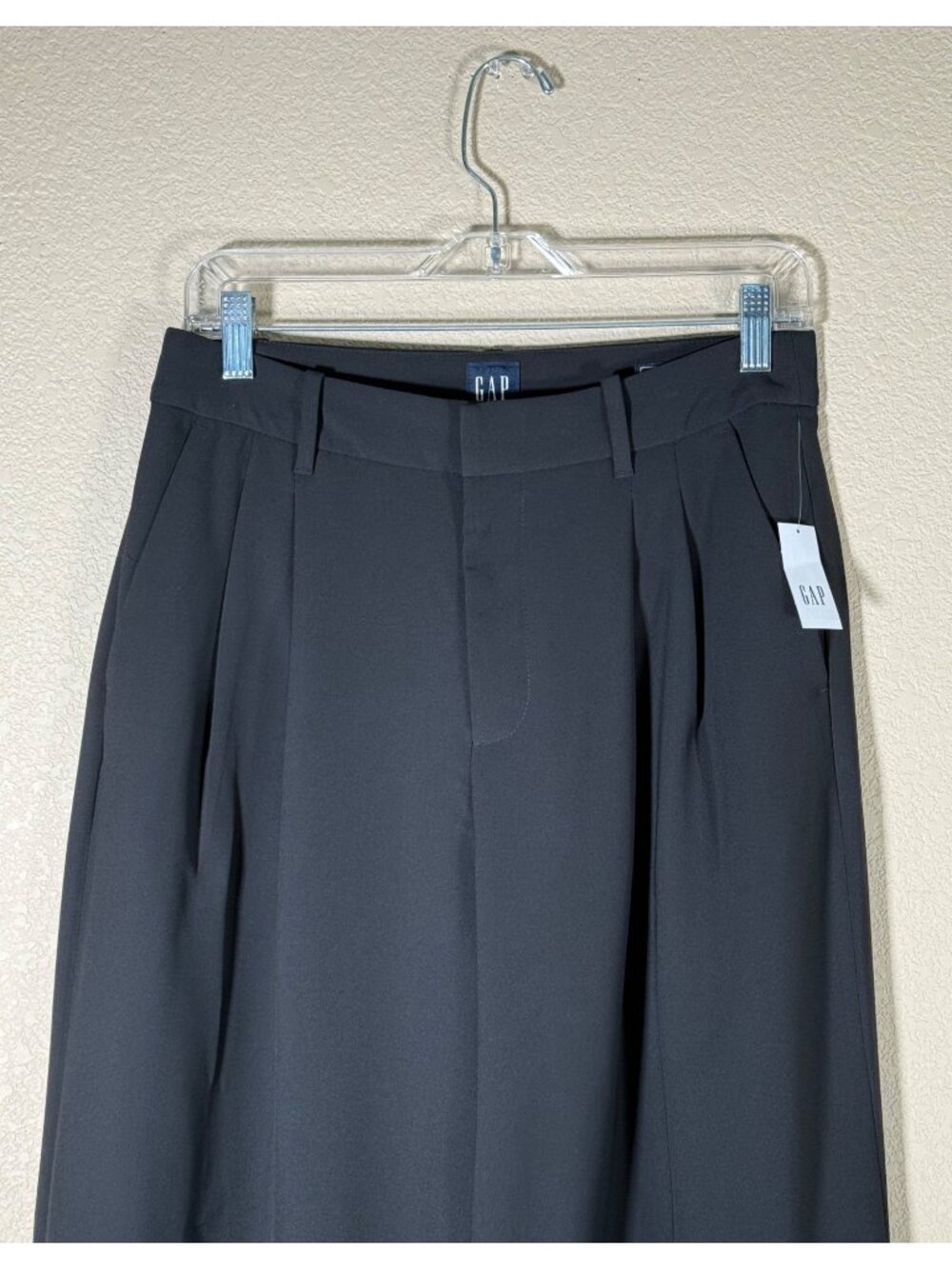 GAP 365 High Rise Pleated Trouser Pants Black Career - Picture 7 of 13